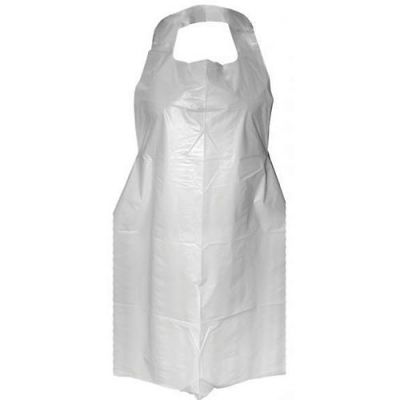 APRONS DISPOSABLE - WHITE (FLAT PACK) - (100)